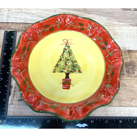Noel In Provence Ambiance Christmas Tree Ceramic Plate 8" - Picture 4 of 4